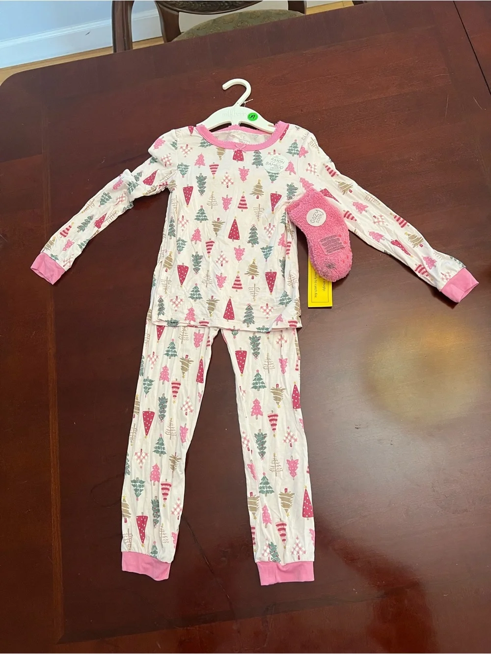 Milk.Berry Organic Bamboo Kids Pajama Set - Pink Tree Pattern